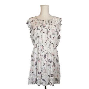 Skies Are‎ Blue Mini Dress Cottagecore Boho Fairy Ruffle Crochet Floral White XL